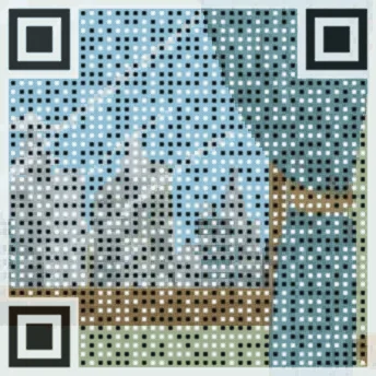 QR Code on a man getting home from work.